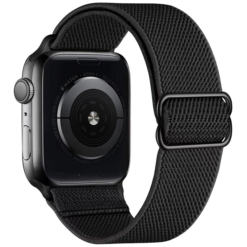 Watchify V2 klokkereim for Apple Watch. En nydelig, komfortabel og elastisk klokkereim med en spenne som ikke er ubehagelig mot huden. Passer Iwatch series 1/2/3/4/5/6/7. Sort